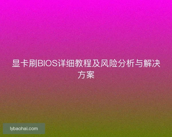 显卡刷BIOS详细教程及风险分析与解决方案